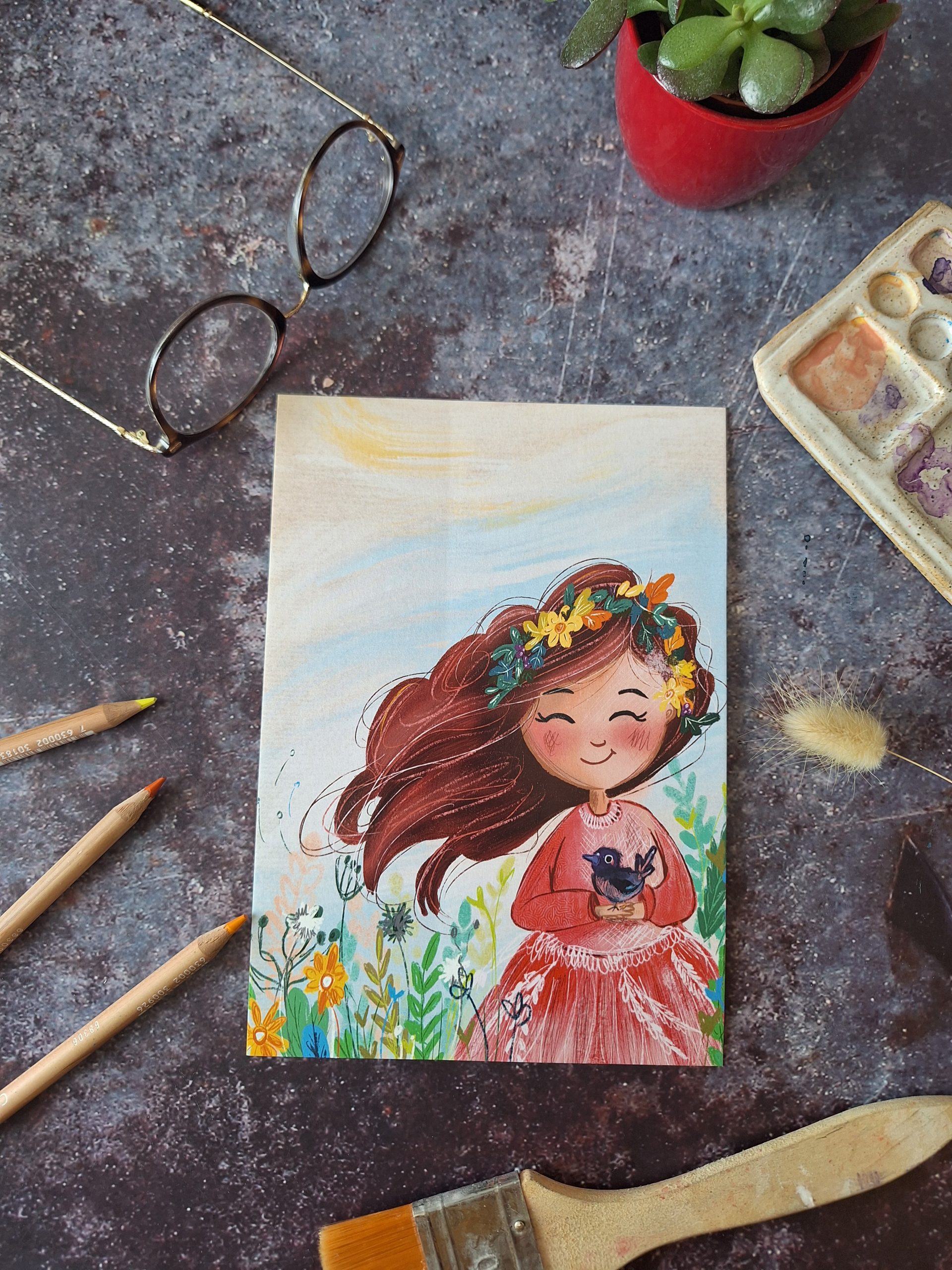 "Un souffle de printemps" Tirage d'art de mon illustration