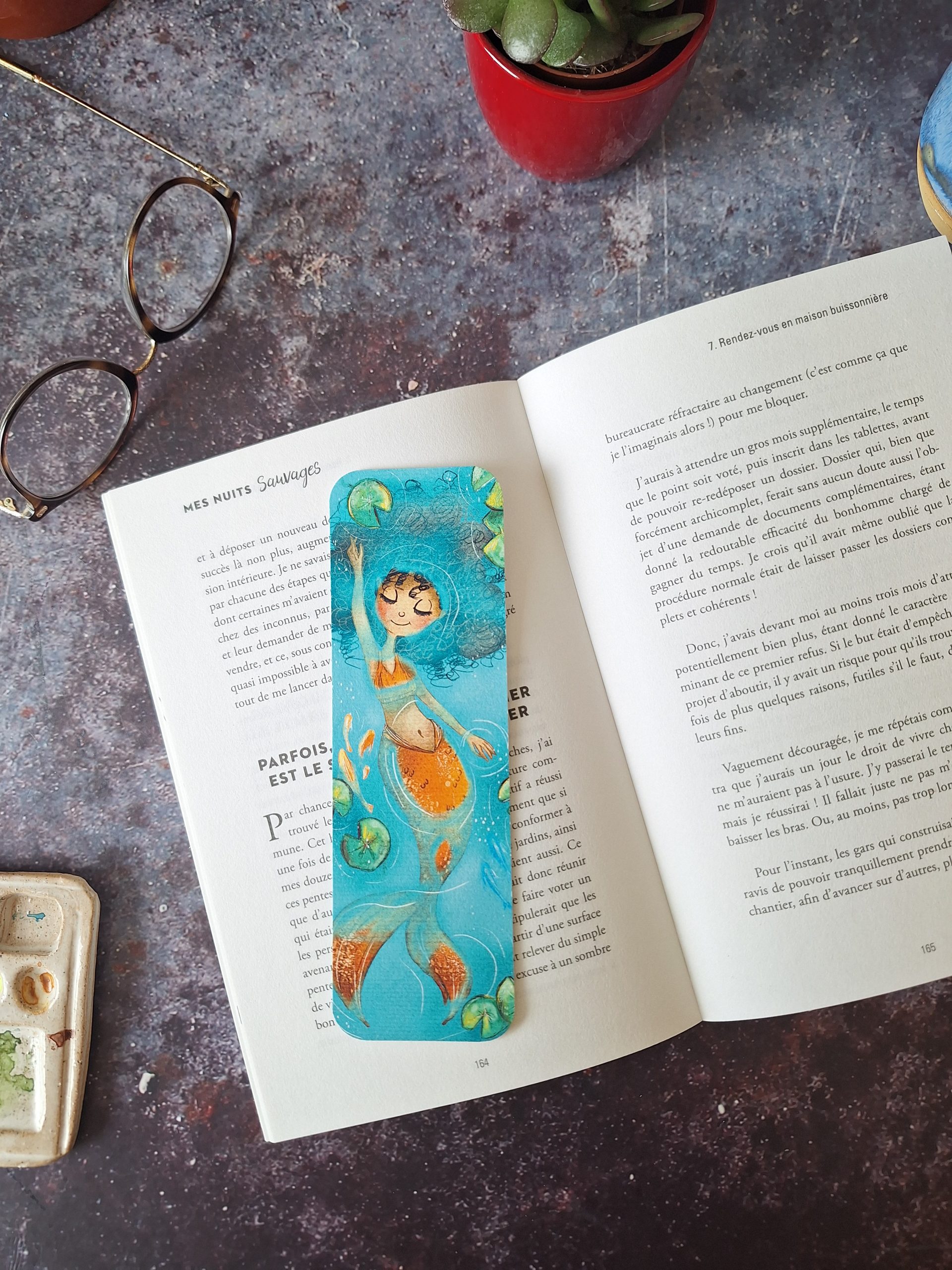 "La sirène de l’étang secret", marque-pages